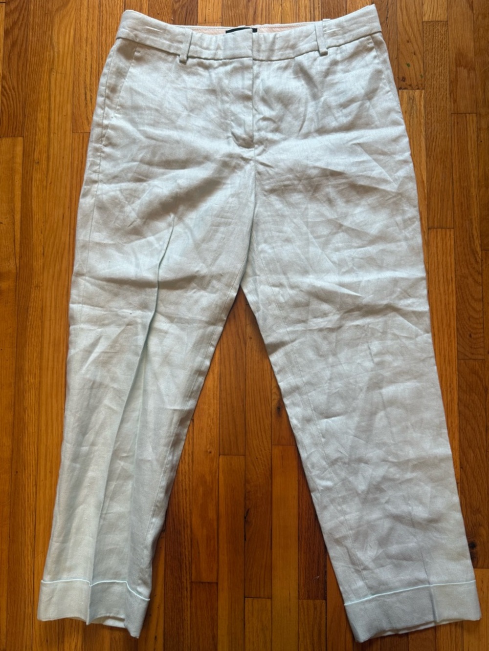 J Crew sea foam green linen pants